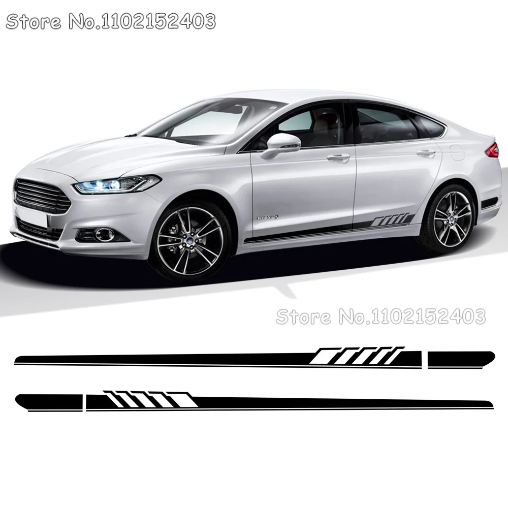 

2Pcs Edition 1 Styling 5D Carbon Fiber Vinyl Side Stripes Skirt Sticker Decal For Ford Mondeo MK3 MK4 MK5 Fusion Accessories