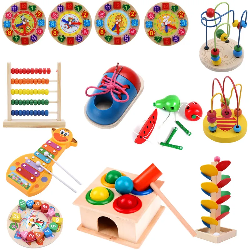 

1Piece Kids DIY Eva Clock Learning Education Fashion Toddler Lacing Shoes Montessori Kids Wooden Toys Children Toys