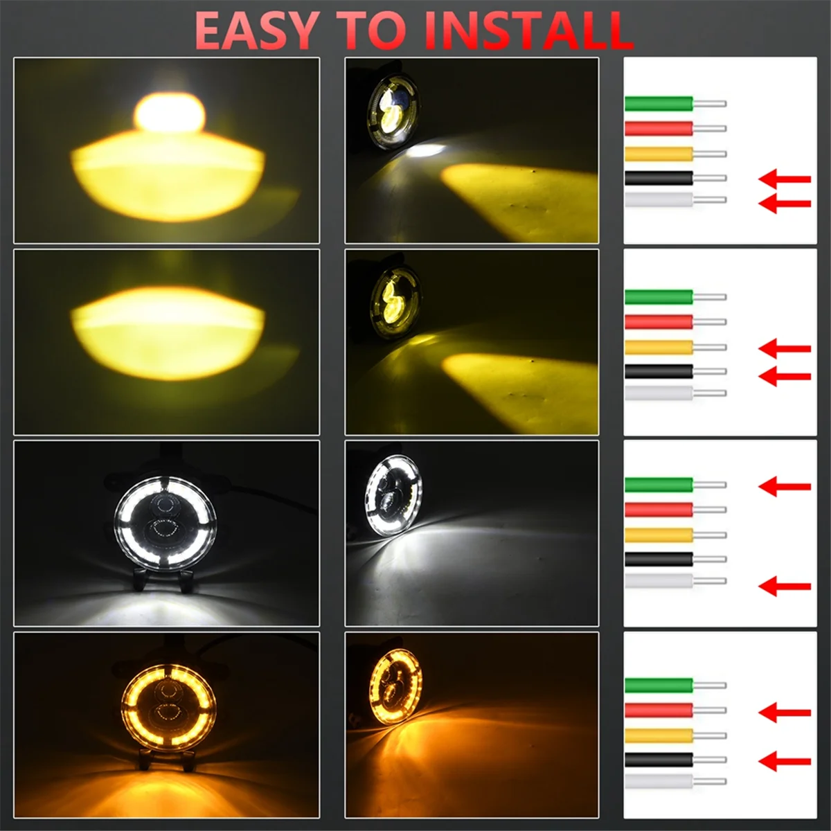 4-дюймовые круглые дневные Противотуманные фары с белыми дневными ходовыми