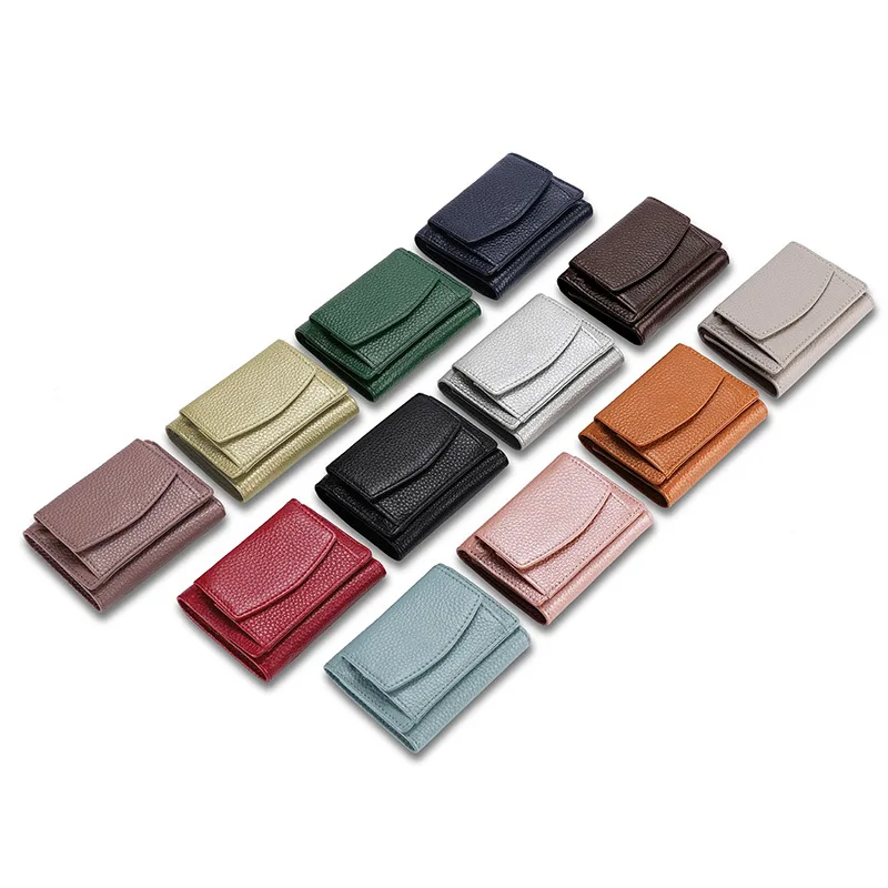 New Arrivals Genuine Leather Women Small Wallets Ladies Coin Purses Card Holder Large Capacity Money Bag