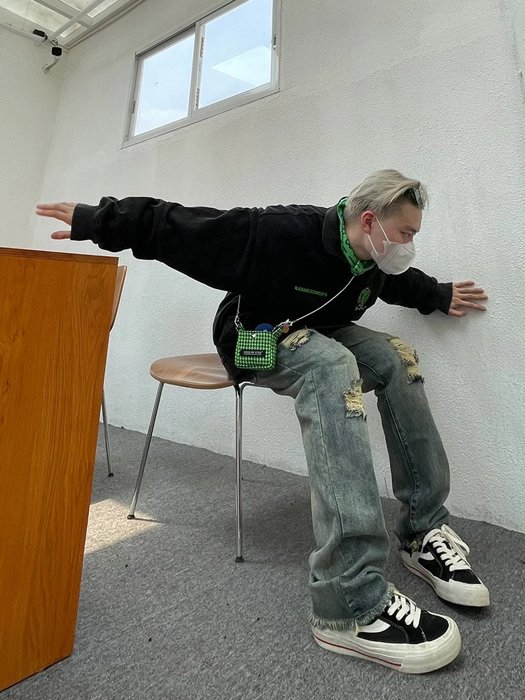 Fashion Men's Jeans Hip Hop Ripped Men's Pants Baggy Jeans Korean Fashion Streetwear Y2k Clothes Brand Jeans Jeans Aestethic