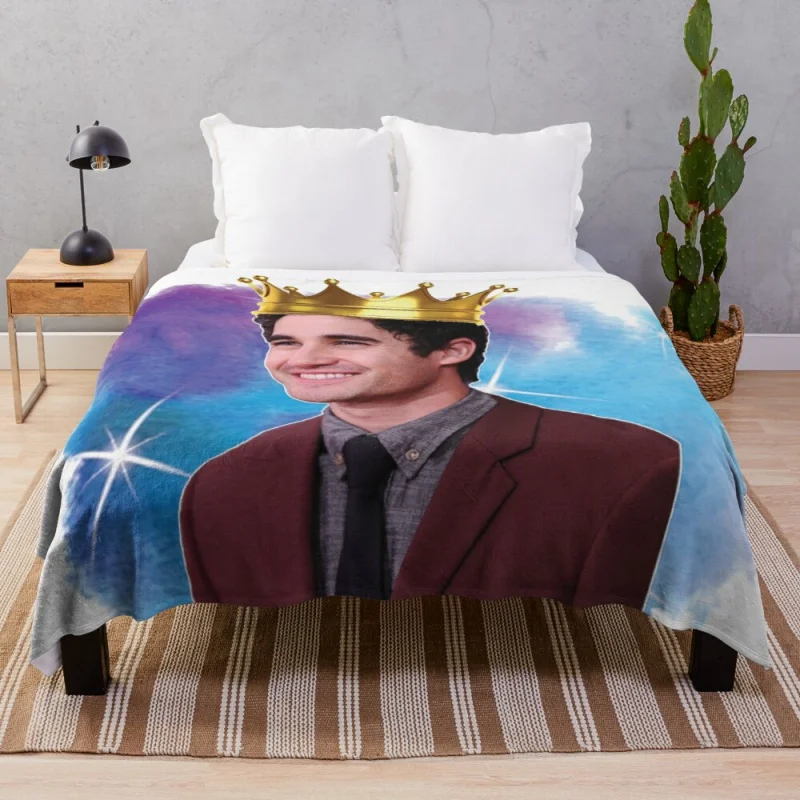 

Darren Criss Watercolour Throw Blanket Decorative Blankets Custom Blankets