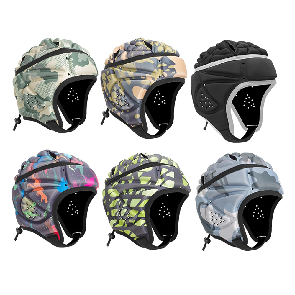 

Team Training Rugby Soft Helmet Soccer Shockproof Headgear Youth Kids Football Headguard Professional Sports Protective Helmet