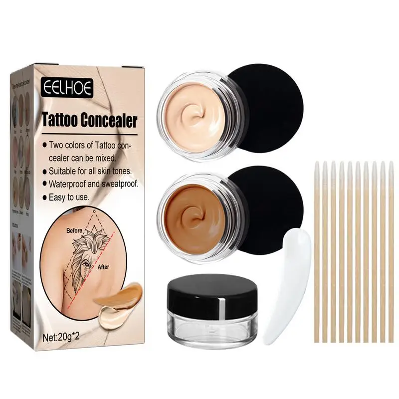 

Tatoo Concealer Cover Waterproof Scar Cover Up Makeup Camouflage Cream Full Coverage Concealer For Hiding Spots Birthmarks Skin