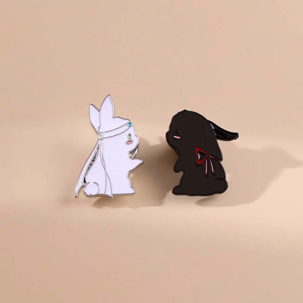 

Demonic Chen Qing Ling Accessories Wei Wuxian Black Rabbit Lan WangJi Mo Dao Zhu Shi Brooches Pin Badge Enamel Brooch