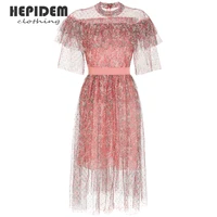 hepidem clothing beach 2pcs set women floral printed short straps tops and high waist pleated long skirt suit spring 7043