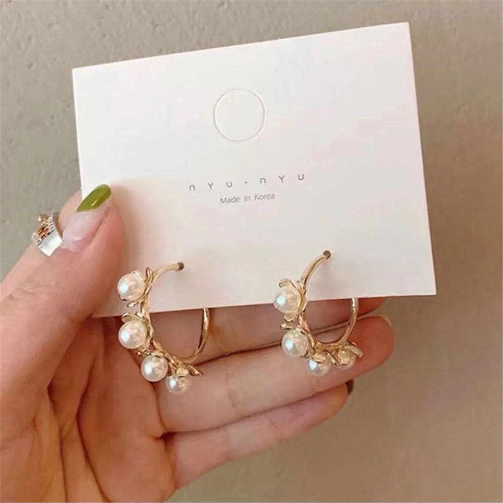 

DIY Pearl Earnail Accessories S925 Sterling Silver Jewelry Multi bead Earrings Women's Empty Fit 5-6mm Beads
