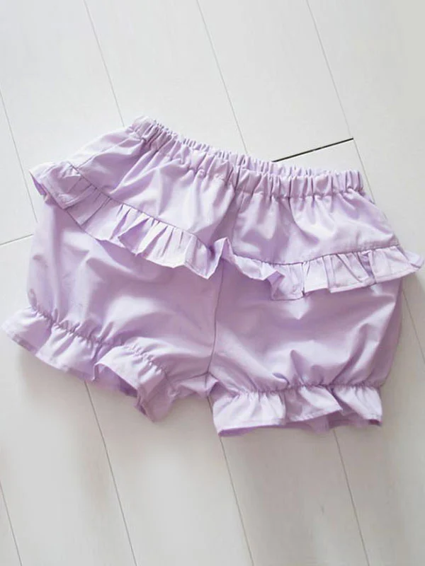 Light Blue Lolita Bloomers Ruffles Cotton Lolita Shorts For Girl