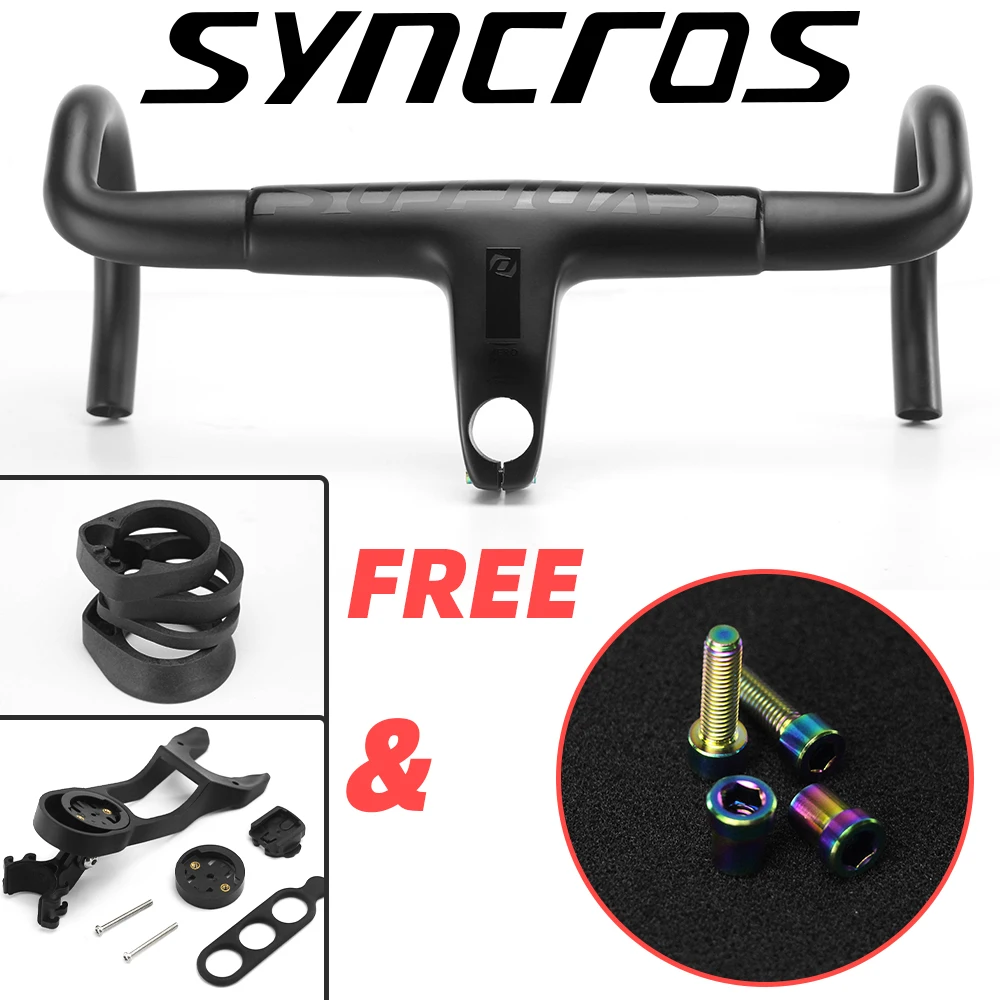 

Интегрированный руль для дорожного велосипеда SYNCROS Aero с титановыми винтами Freegift T800 UD Carbon 380/400/420/440 мм x 80/90/100/110