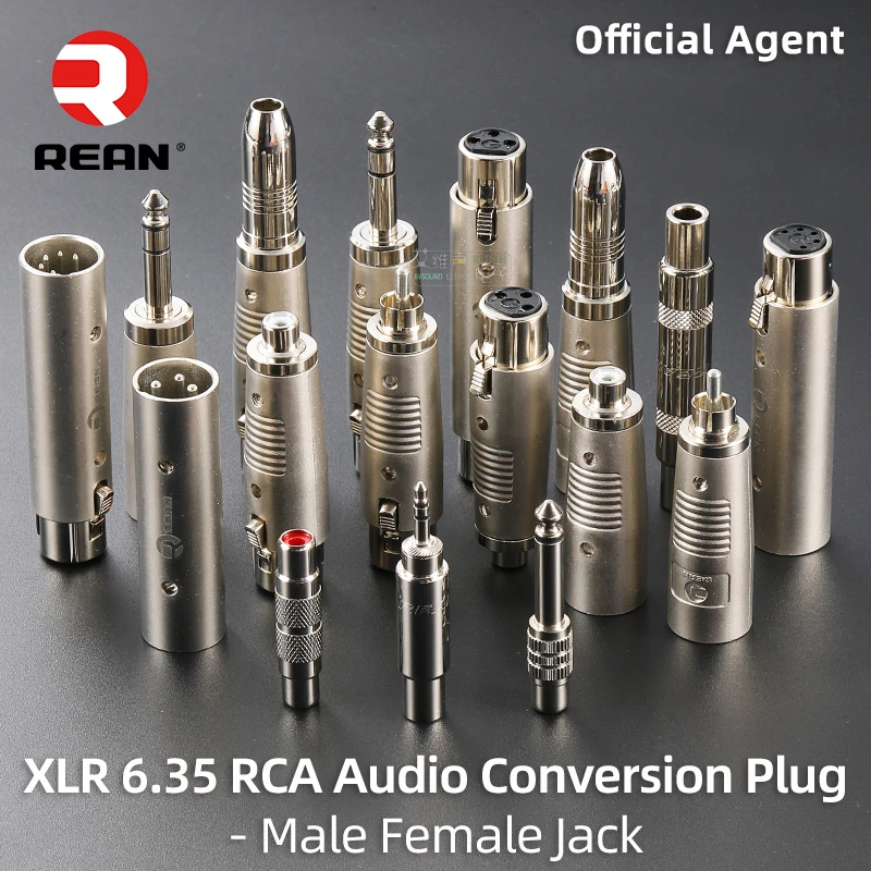 

NEUTRIK REAN Audio Video Conversion Plug Double Way Docking Connector XLR to XLR Male Female Interconnector, XLR to RCA 6.35 3.5