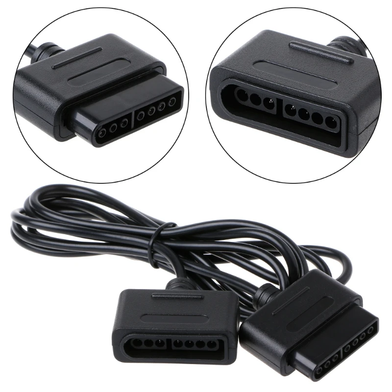 

New 1 x 6ft Extension Cable for Nintendo SNES Controller Compatible for Retro-Duo and for FC Twin Black