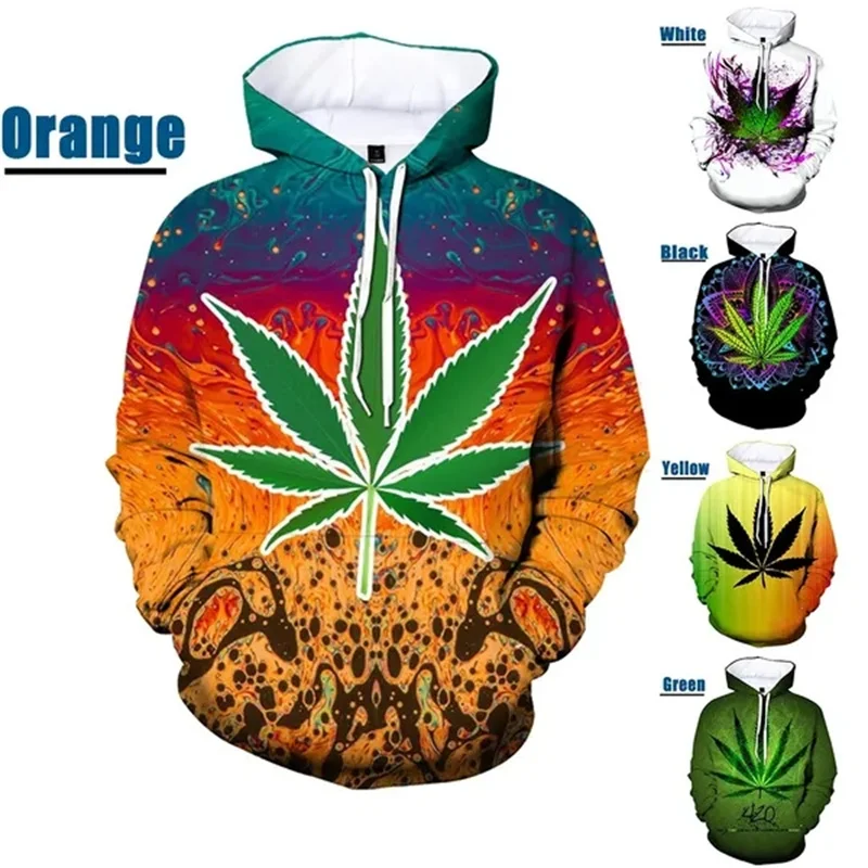 

Толстовка мужская с капюшоном и принтом в виде кленовых листьев