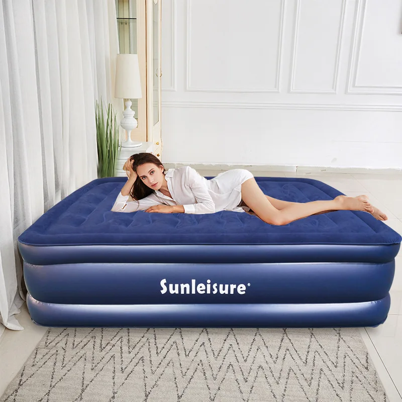

New simple and comfortable home wave structure inflatable mattress portable outdoor travel thickened inflatable double mattress