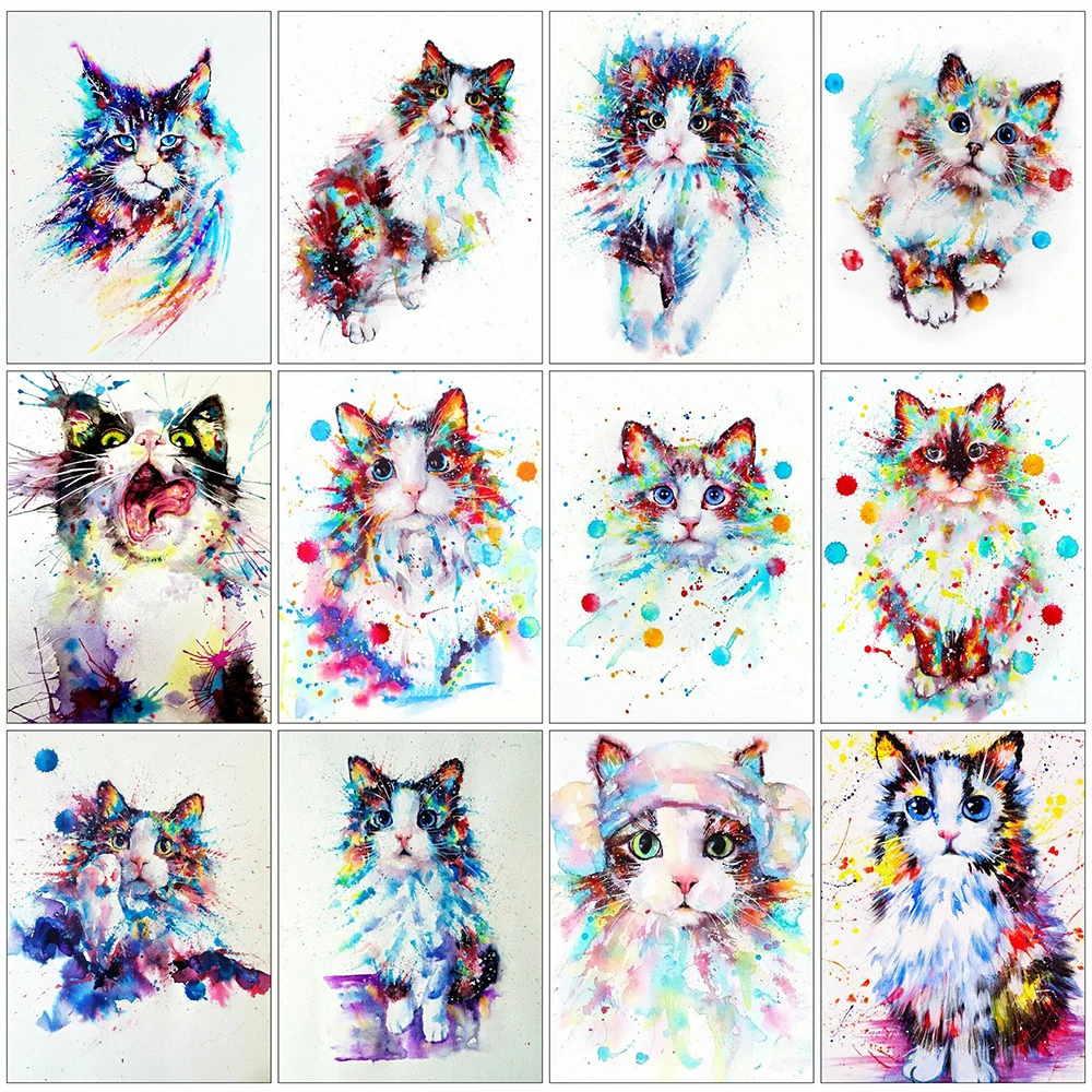 

5D алмазная живопись «сделай сам», животное, кошка стразы, ручная вышивка, Набор для вышивки крестиком, украшение для стен в гостиной и дома