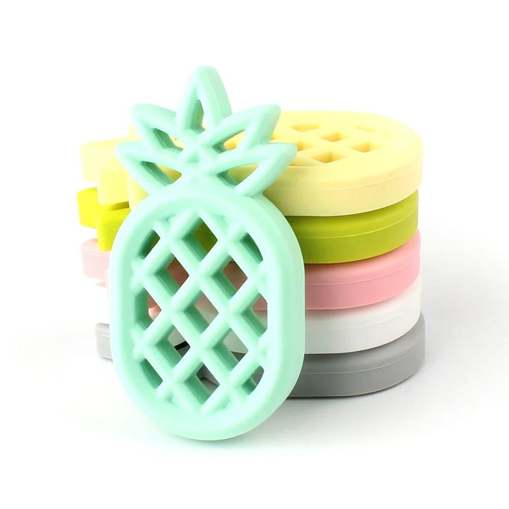 

1Pcs Pineapple Silicone Teether BPA Free Chewable DIY Pacifier Clip Nipple Chain Pendant Jewelry Accessories