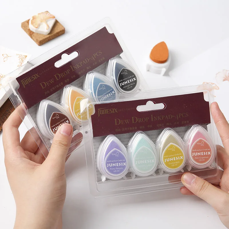 

4-color/set Stamp Pad Retro Hand Account Rubber Stamp Ink Pad DIY Cloth/paper Art Handbook Decoration Dedicated Ink Pad