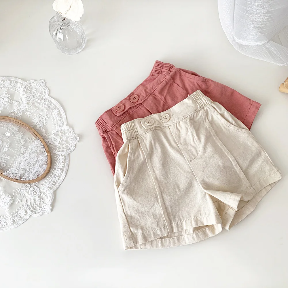 

Детские пляжные шорты для девочек, хлопковая детская одежда, штаны, винтажная одежда, Бермуды для младенцев, малышей, повседневные брюки, оптовая продажа