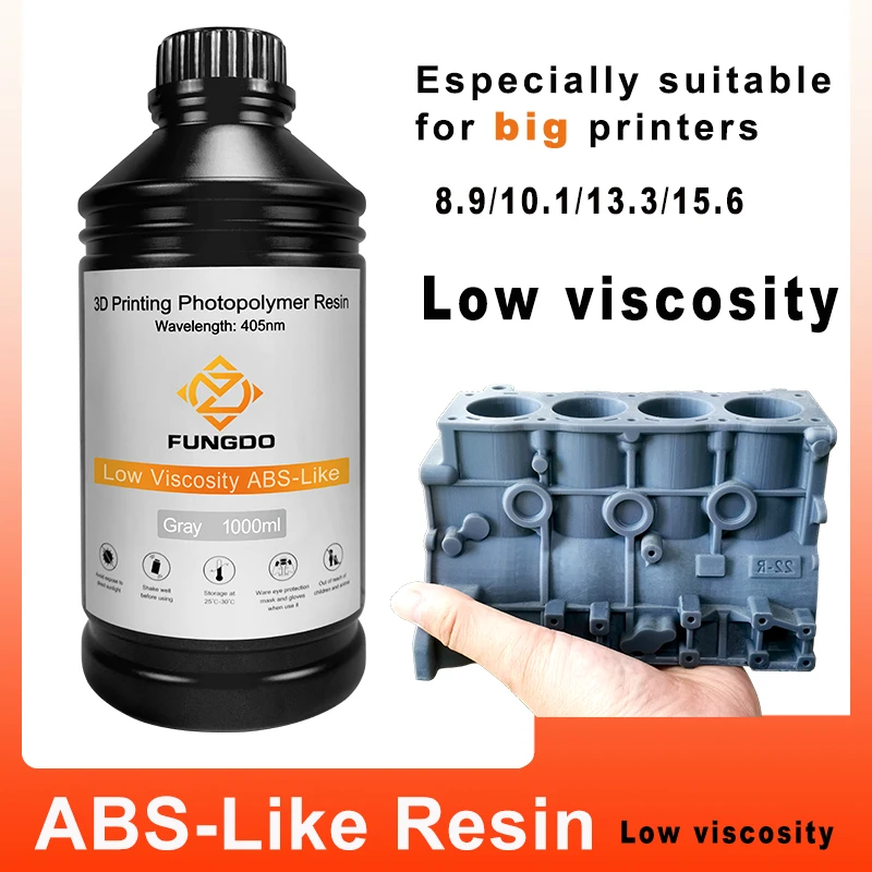 

FUNGDO 3D Printer Resin Low Viscosity ABS-Like Photopolymer Liquid UV Sensitive Resin For 8.9 10.1 13.3 MONO 3D Pprinter 1000g