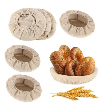 Fermented Linen Cloth Cover Round Rattan Bread Proofing Basket Cloth Liner Bread Baguette Dough Banneton Flax Cloth Cover Bag 1