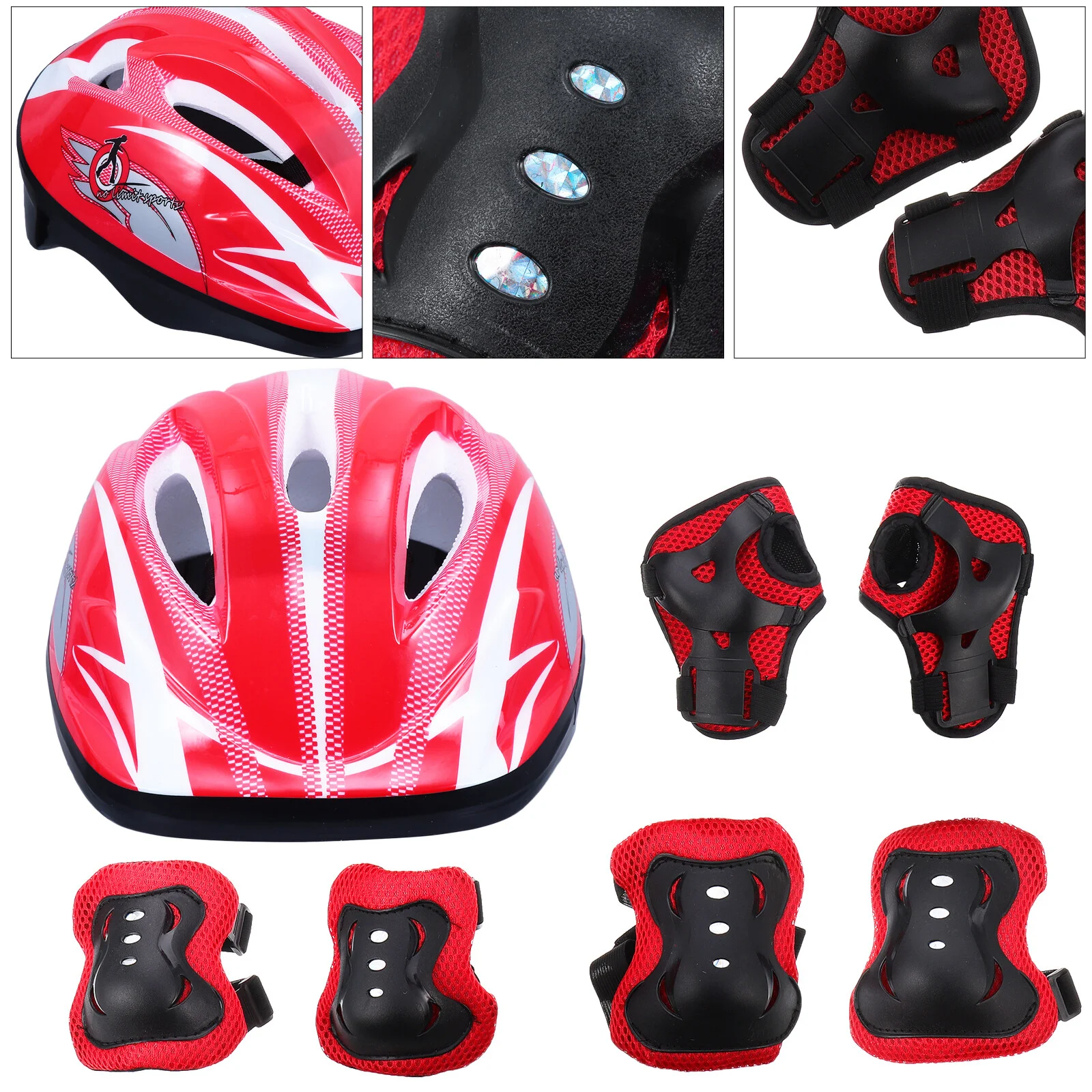 

Combination Skating Protective Gear Outdoor Equipment Supplies Head Wrist Protector