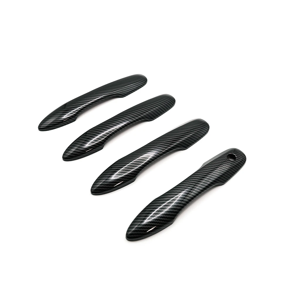 

4Pcs For Toyota Camry XV70 Car Electroplating Decoration Door Handle Cover Carbon Fiber Bright Black Accessories 2018-2022
