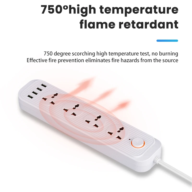 Розетка сетевая с удлинителем USB универсальная розетка для защиты от перегрузки
