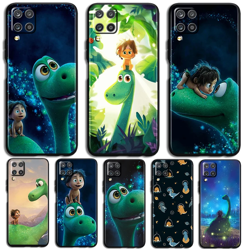 Cute green dinosaur Phone Case For Samsung Galaxy A73 A72 A71 A70 A53 A52 A51 A50 A42 A41 A40 A33 A32 A31 A30 A30S Black luxury