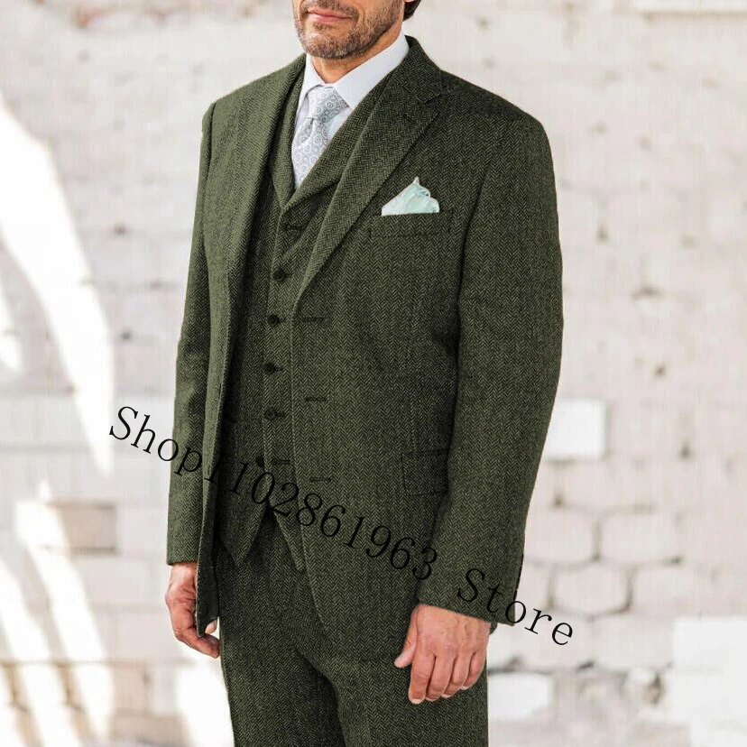 Костюм твидовый в елочку для мужчин