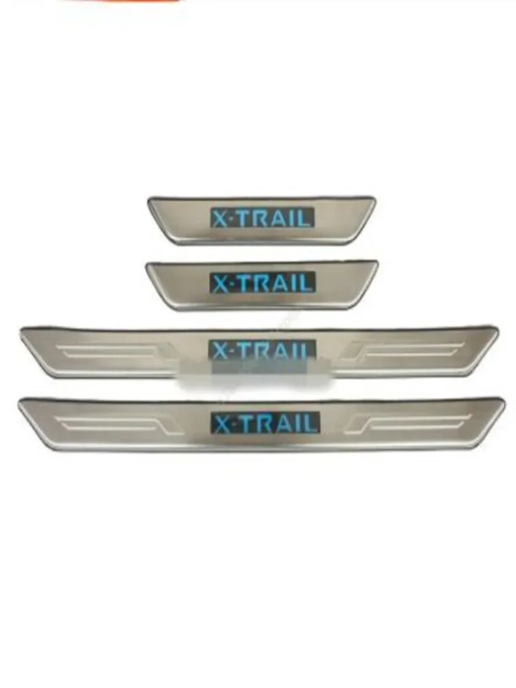 

ДЛЯ Nissan X-TRAIL T31 2008-2012 Rogue с синим светодиодом, накладка из нержавеющей стали/накладка на порог