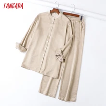 Tangada-Conjunto de chándal para mujer, blusa de gran tamaño y pantalones de pierna ancha, alta calidad, 6L40, 2022