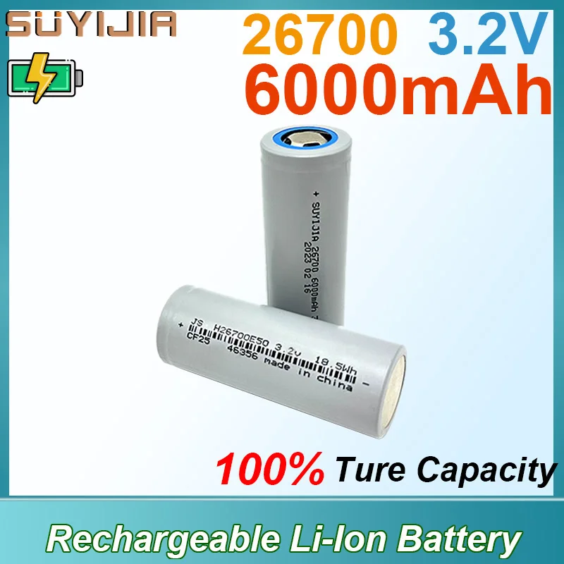

SUYIJIA 26700 3,2 V 5000mAh Rechargeable Battery Dewalt Tools Lifepo4 Prismatic Cell електронна lithium ion battery