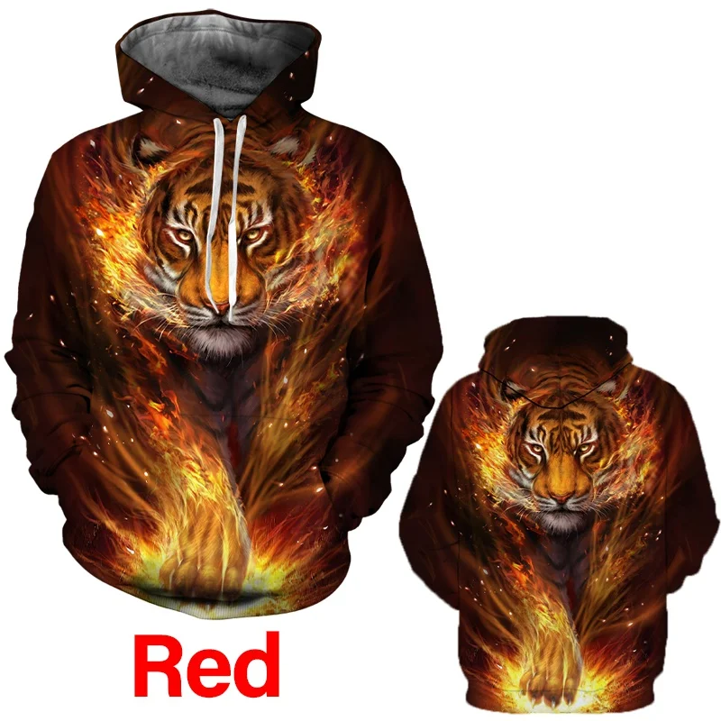 Hot Sale Men's Hoodies Sweatshirt Men Funny 3D Tiger Lion Fashion Printed Hoodie Men Women Pullovers Couple Hoodie