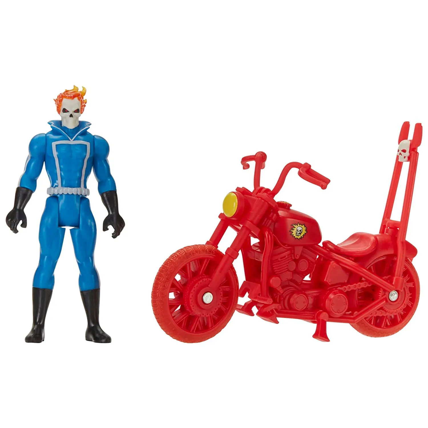 Marvel Legends Retro Ghost Rider With Bike Motorcycle Johnny Blaze 3.75" Action Figure Toys Doll Model images - 6
