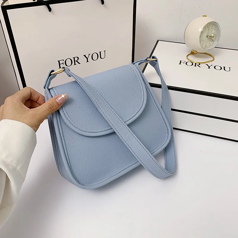 

Women's Fashion Solid Color Magnetic Buckle Shoulder Handbag Casual Shopping Travel Adjustable Strap Crossbody Bag Purses
