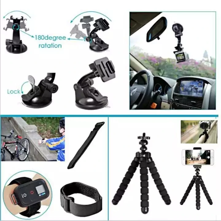 Wholesale Price 50 in 1 Camera Accessories Kit Sport Action Camera Accessory Set For Hero 8 7 6 5 For SJ4000 images - 6