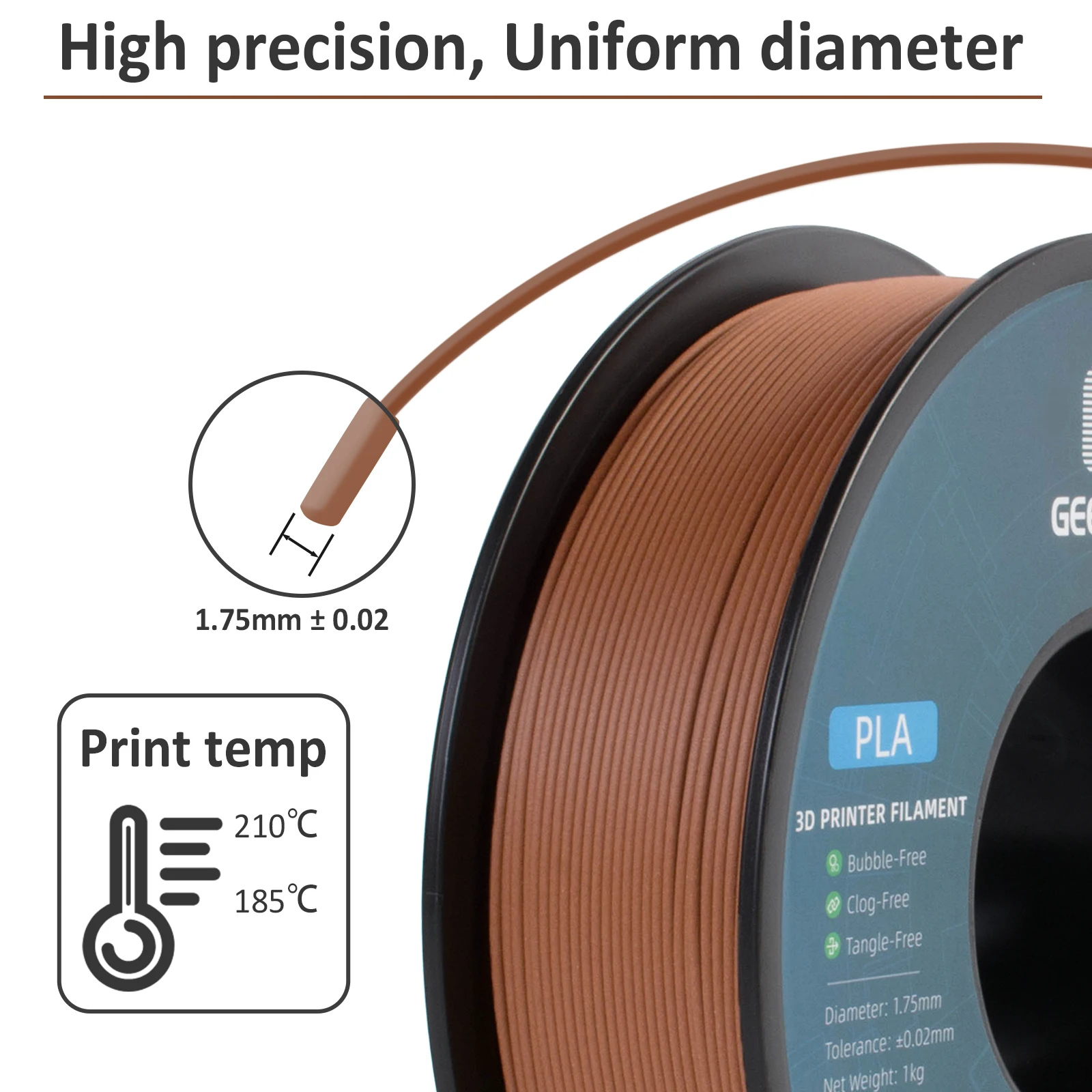 Geeetech Wood PLA 1 кг 75 мм нить 3d проволока для печати вакуумная упаковка местные склады