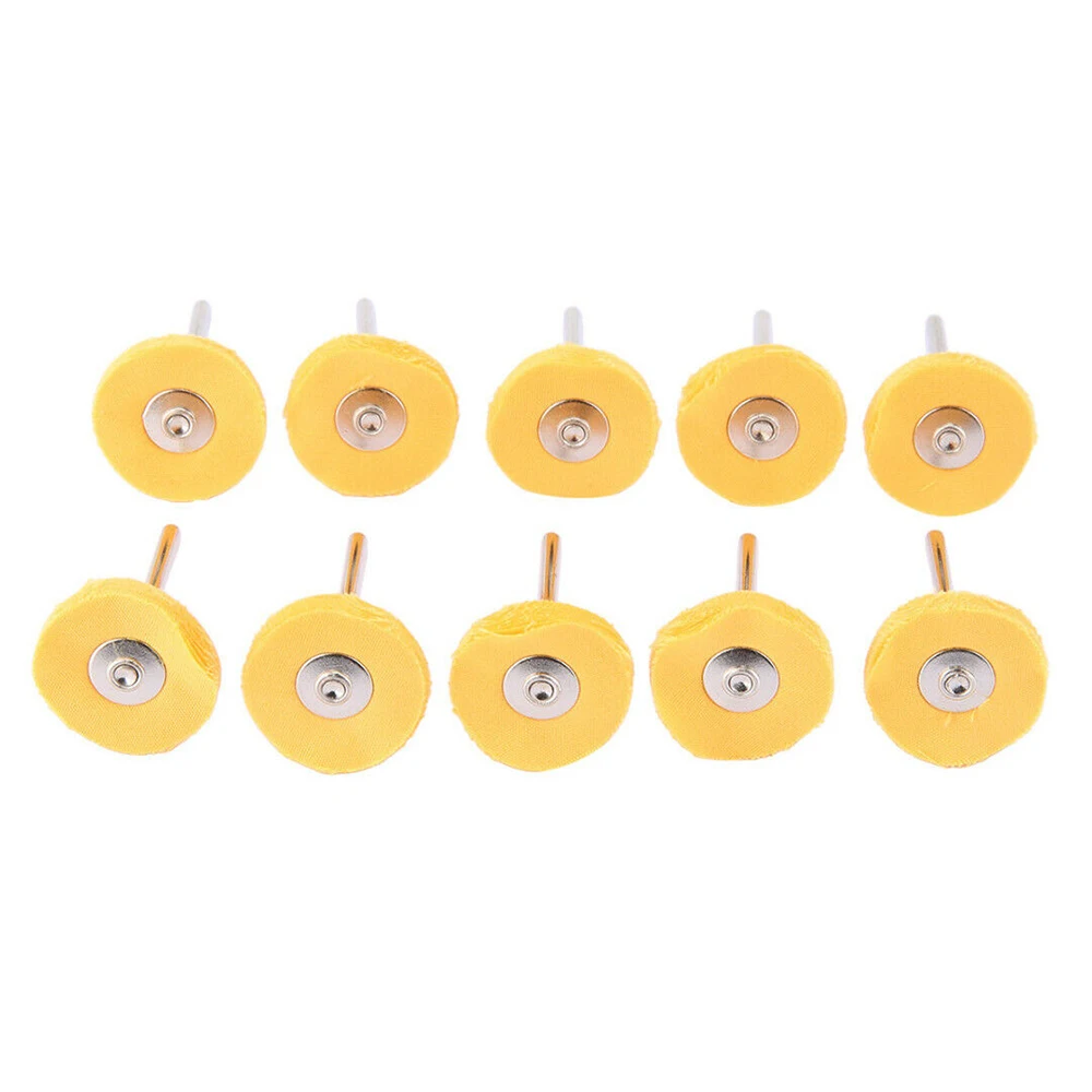 

10PCS 25mm Round Polishing Buffing Cloth Wheel Brush Rotary Pad Tool 3mm Shank All Types Power Tools Jewelry Wood