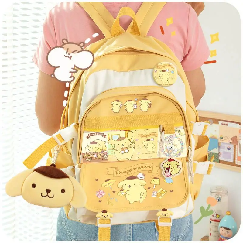 

Sanrio Kuromi My Melody Cinnamoroll Pochacco SchoolBag Travel Backpacks Female Lightweight Fashion Mochilas for Students Girls
