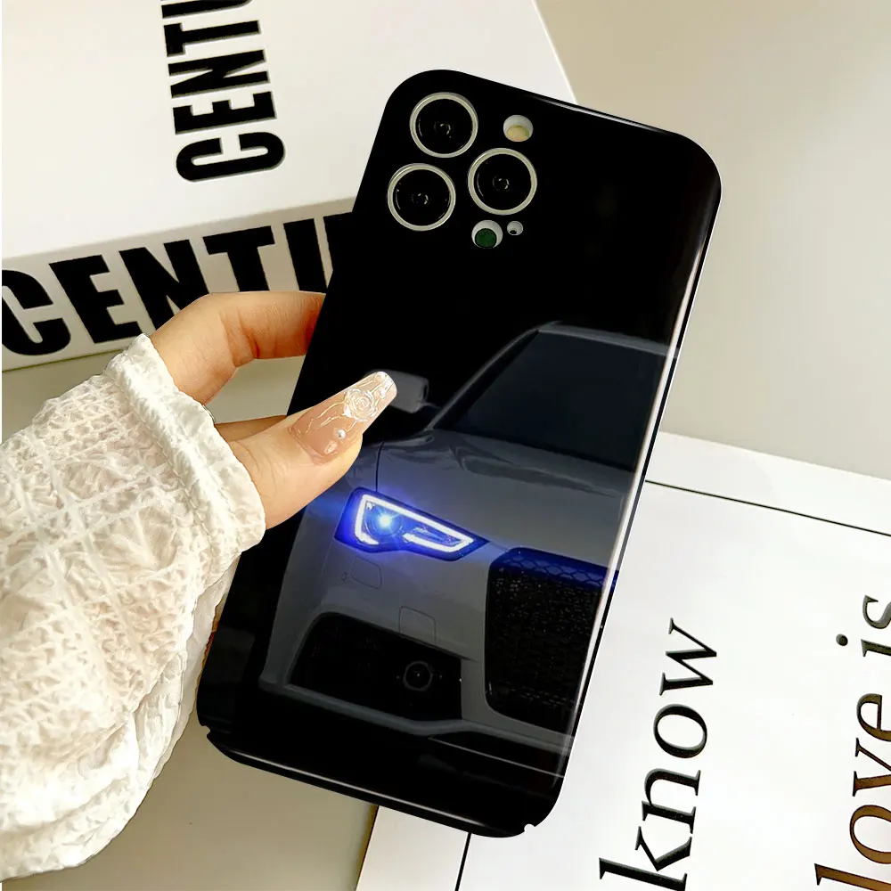 Phone Case For Apple iPhone 14 13 12 11 Pro Mini XS X Max XR SE 8 7 6S 6 Plus Full Printed Hard Film Case Suit Thug Car A-AUDI