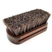 horsehair polishing brush with wood handle for leather shoes bag car interior