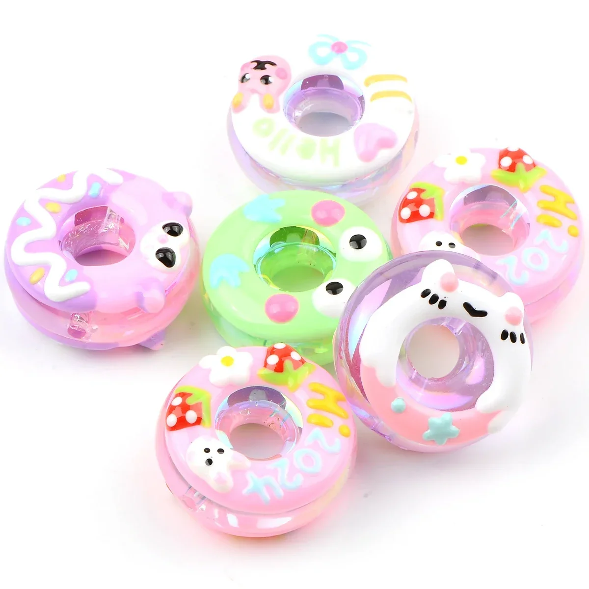 5 шт. бусины-пончики для бижутерии