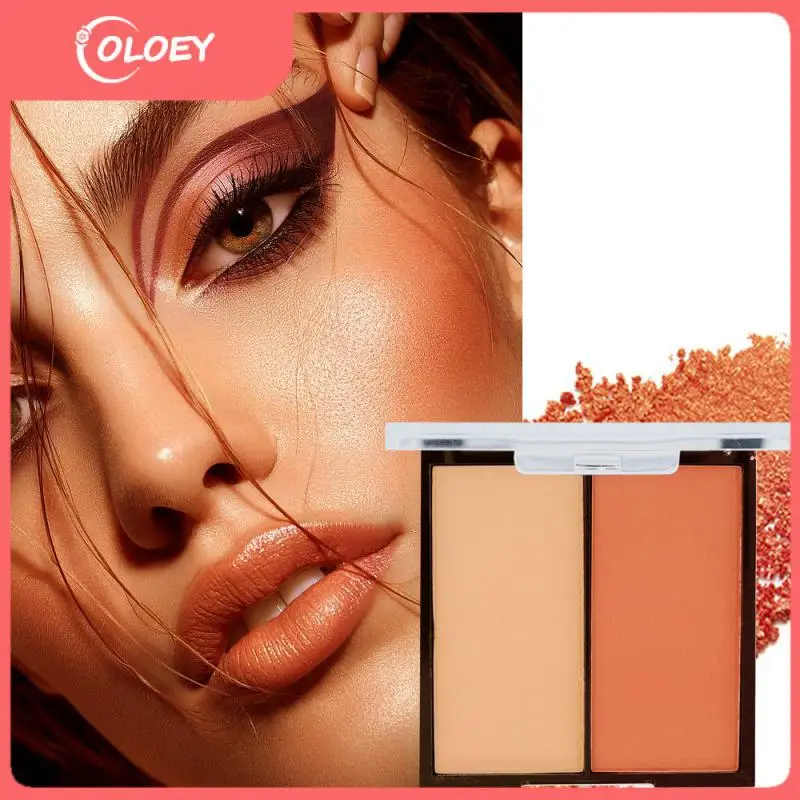 

Dual-use Two-color Delicate Eyeshadow Smooth Stereo Repair Small Matte Makeup Natural Blush Full-bodied Color Rendering