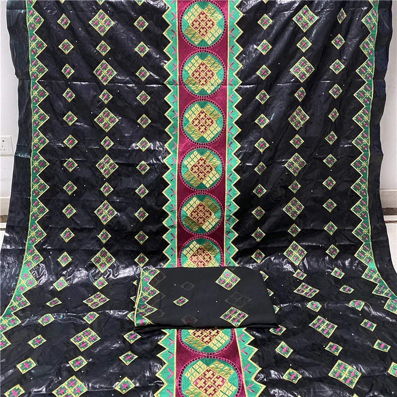 

New Arrival African Bazin Lace 5+2 Yards Fabric 2022 High Quality Swiss Riche Punch Lace Pure Cotton For Wedding Prom Dress 2359