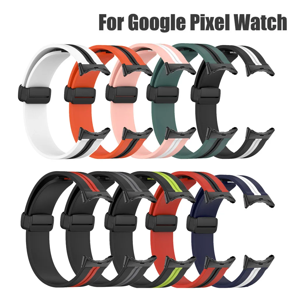

Ремешок силиконовый с магнитной пряжкой для Google Pixel, мягкий спортивный браслет для наручных часов, аксессуары