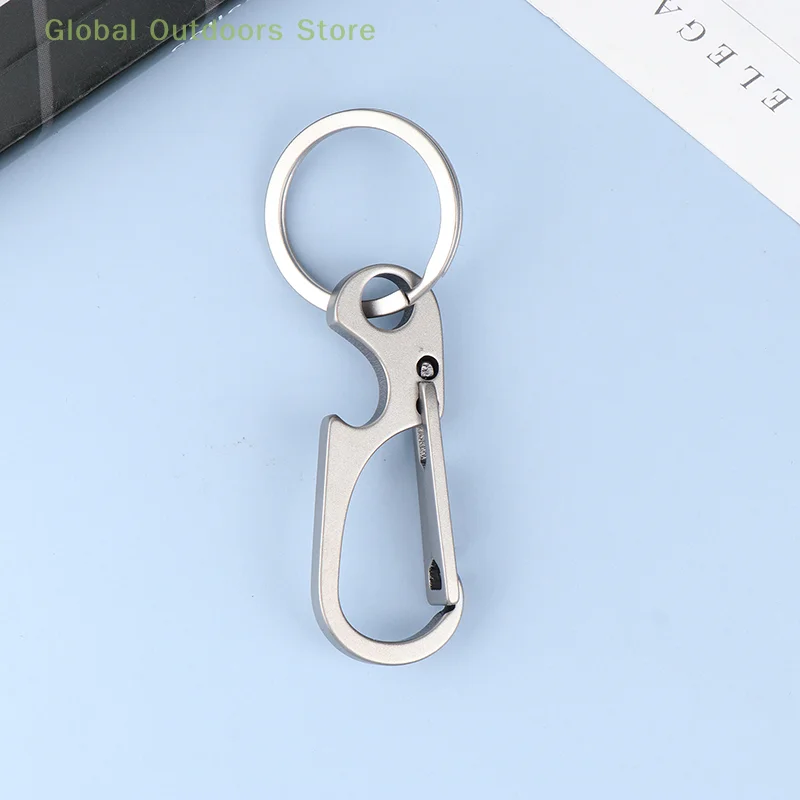 

1Pc Titanium Alloy Carabiner Multi-function Keychain OutdoorWaist Hanging Chain Ring Buckle Beer Bottle Opener EDC Tool