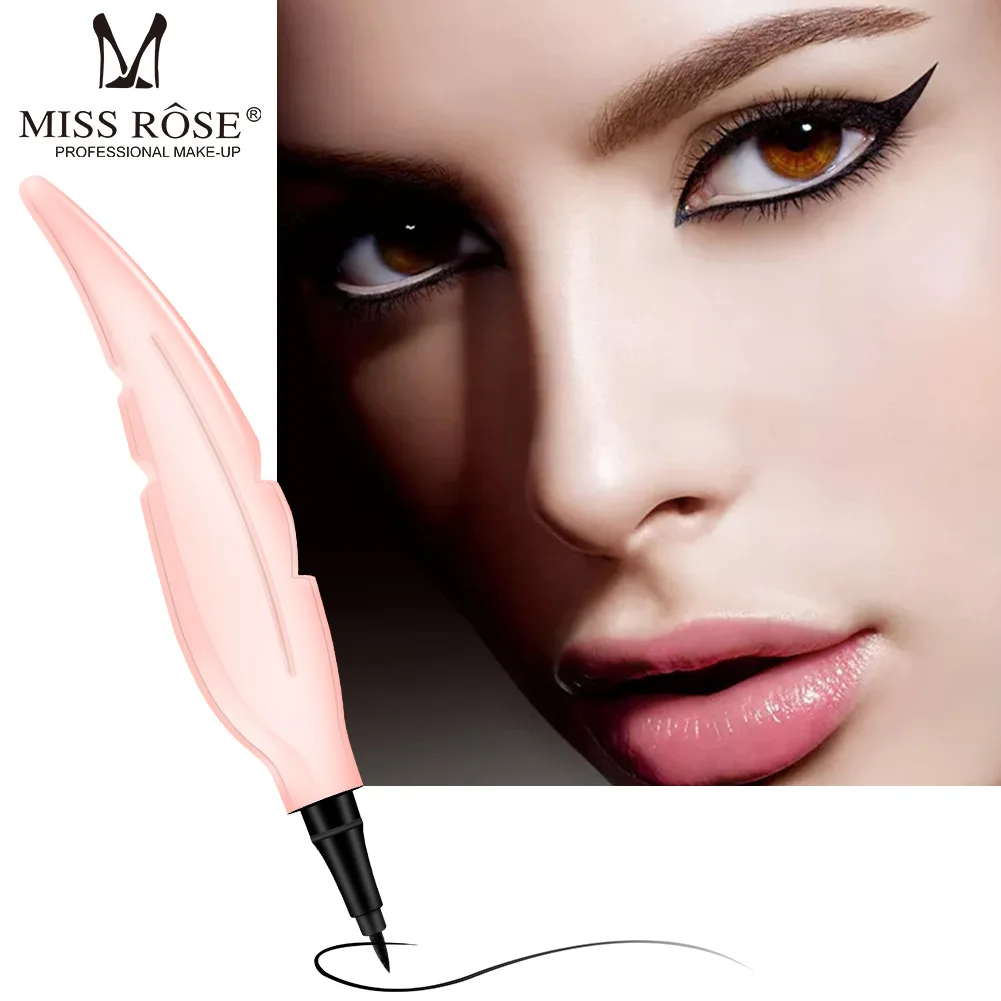 

Miss Rose Waterproof Not Easy To Faint Lasting Eyeliner Liquid Makeup Leaves Thin Black Eyeliner Pen Magic Eyeliner