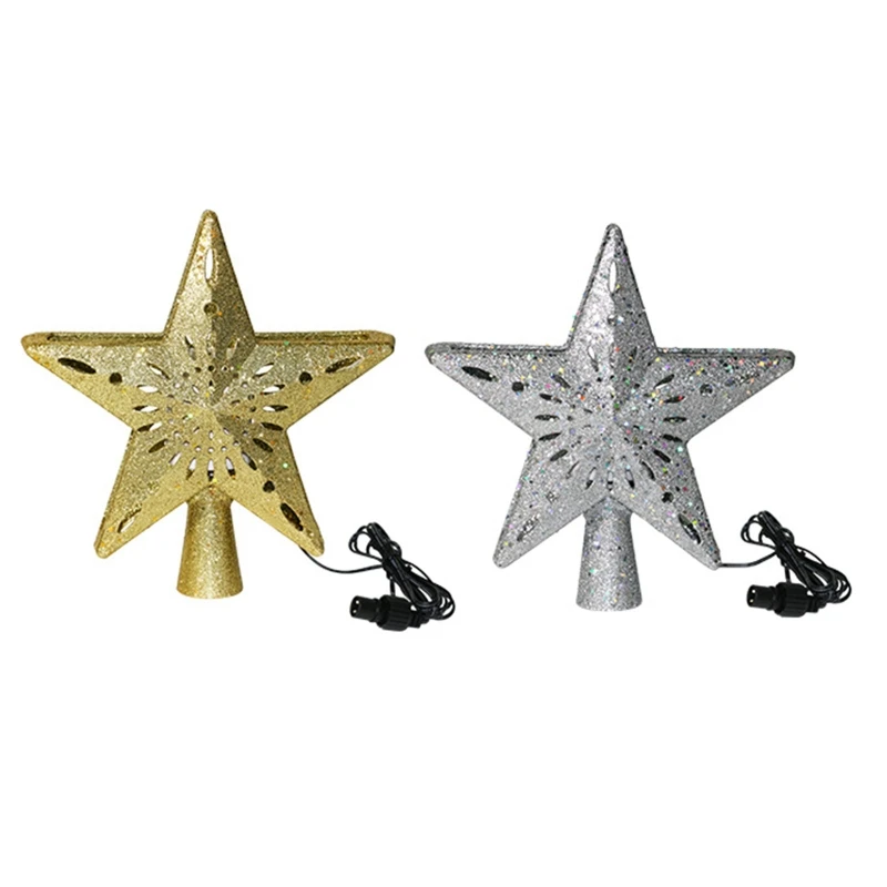 

Вращающийся 3D проектор звезд с блестками, проектор для рождественской елки, проекционная лампа для помещений, аксессуары для празднивечерние