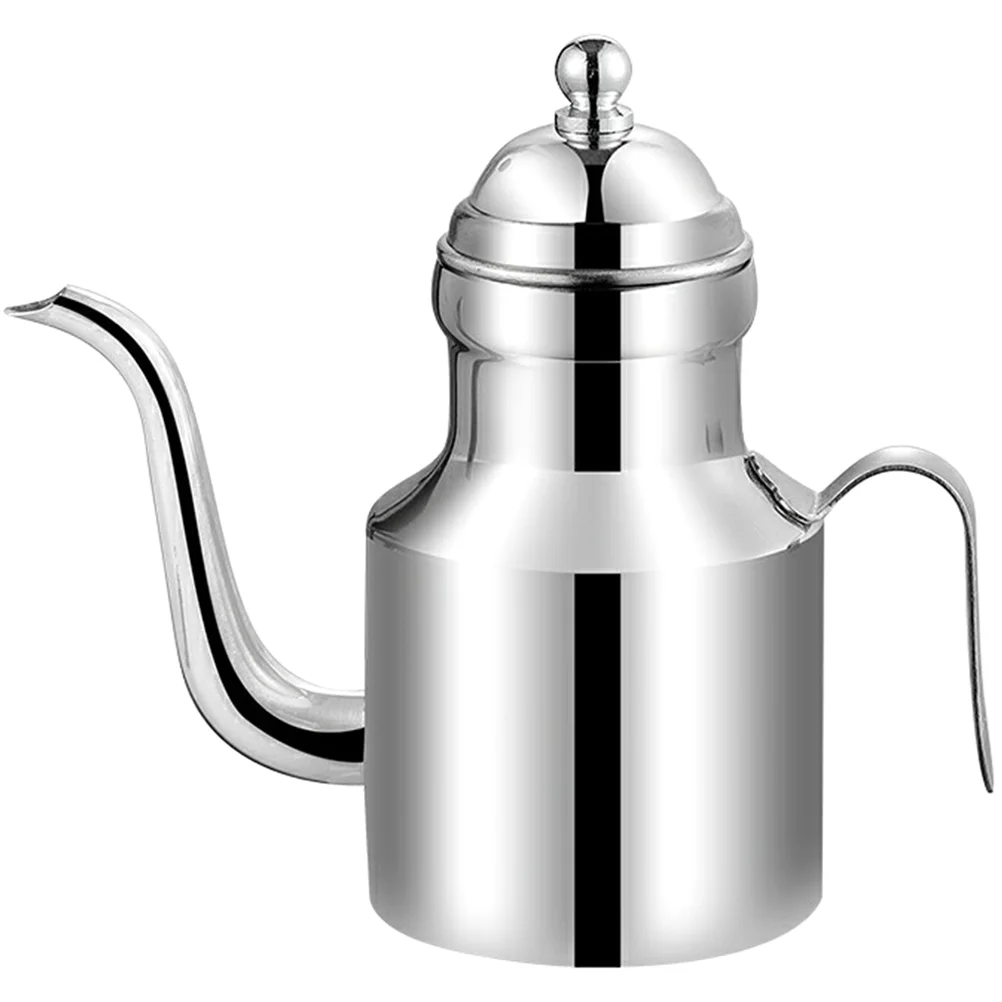 

Stainless Steel Oil Pot Metal Container Storage Grease Lid Pitcher Kitchen Essentials Jug Drink