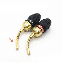4pcslot 2mm monster copper wire gold plated banana plug speaker wire plug braided wire plug connector