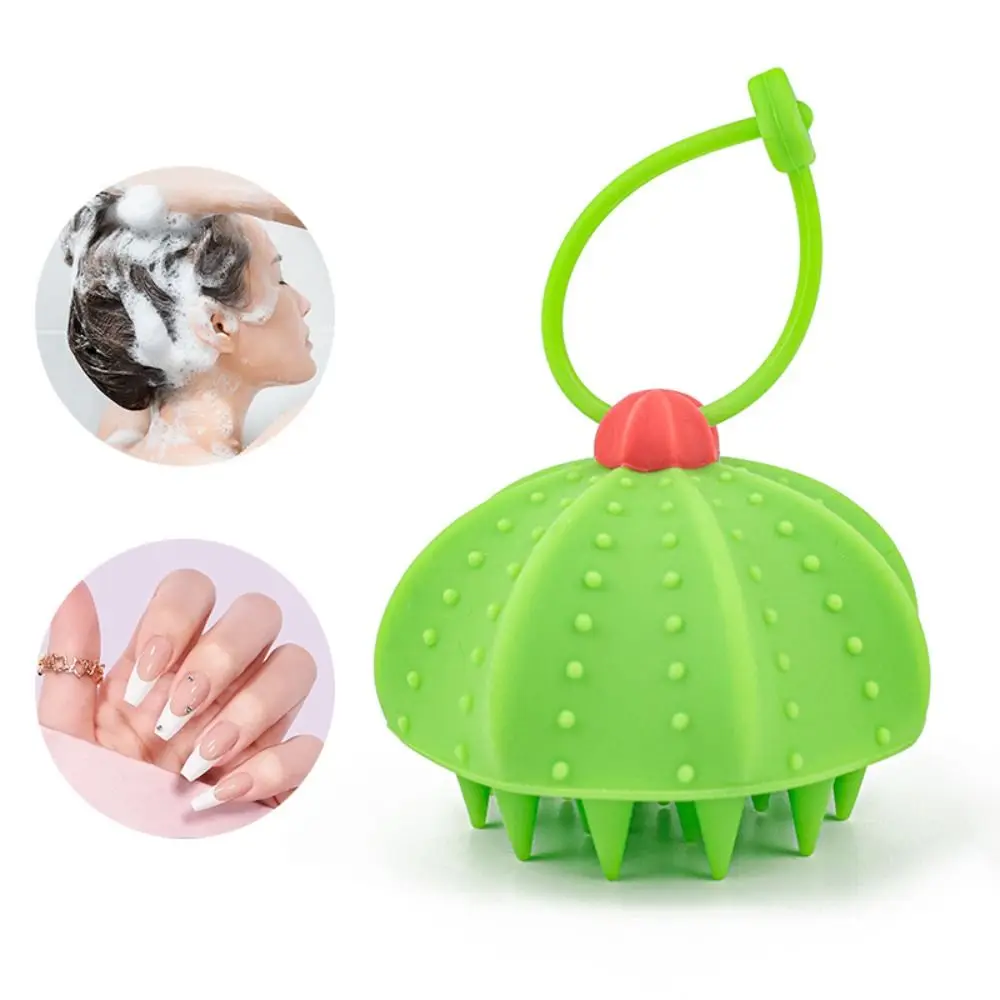 

1Pc Cactus Shape Cleaning Brush Household Shampoo Comb Silicone Massage Comb Portable Head Grabber To Remove Dandruff